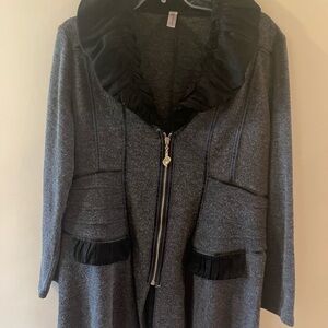 Gray Women's Jacket with Black Accents